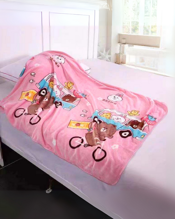 Adventure Buddies Soft Pink Teddy Bear Premium Blanket