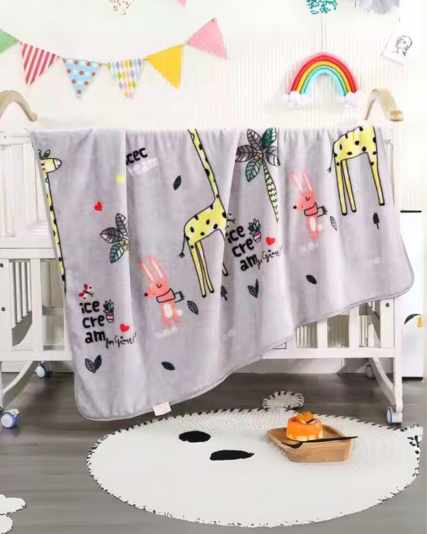 Grey Jungle Giraffe & Friends Cozy Soft Multi-purpose Blanket