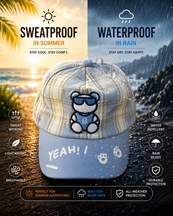 Sky Blue Play Mode Cool Teddy Cap