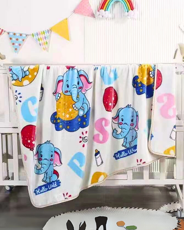 Pearl White Elephant Fun Soft Premium Quality Baby Blanket