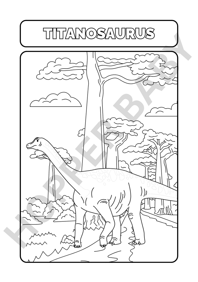Jurassic Joy – Dino Colouring Page