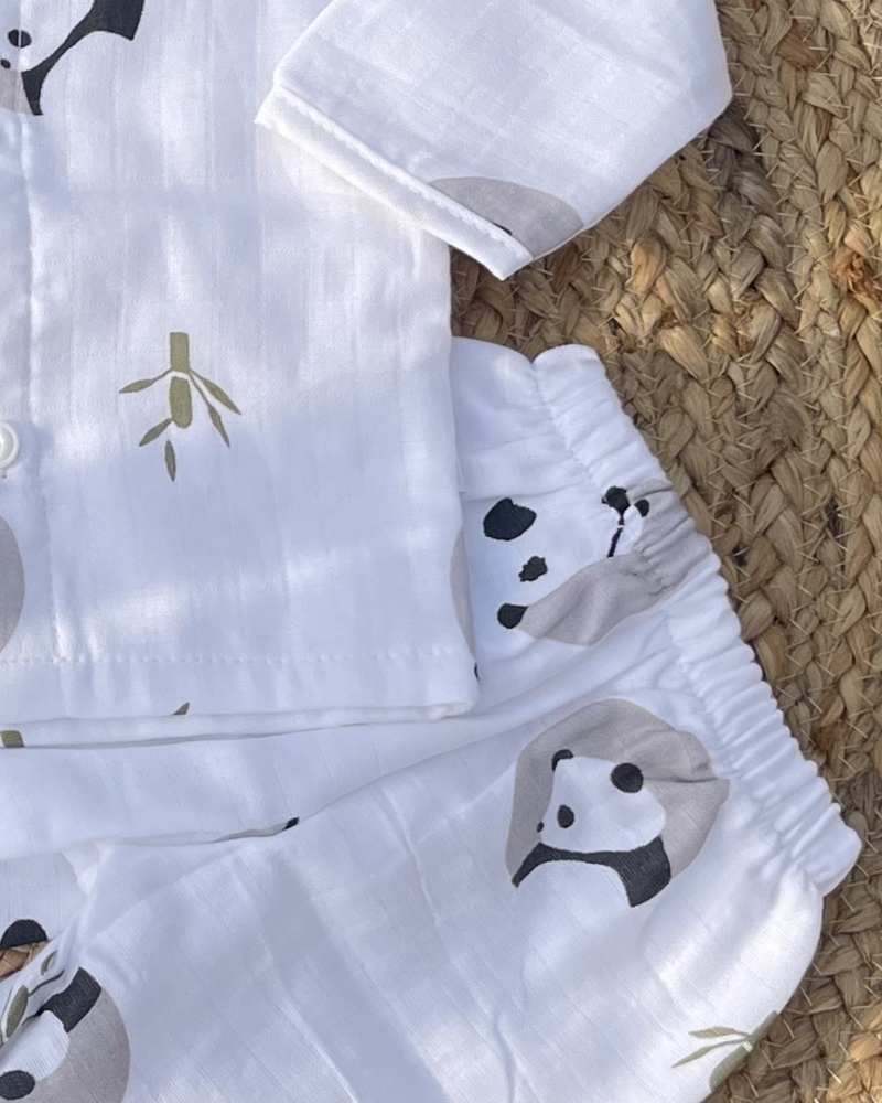 Panda Hug 100% Soft Baby Muslin Outfit Set