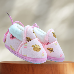 Blush Giraffe Soft Baby Shoes / Booties