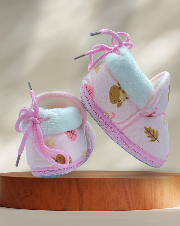 Blush Giraffe Soft Baby Shoes / Booties