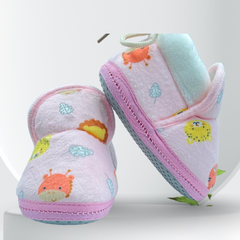 Jungle Lullaby Pink Baby Shoes / Booties