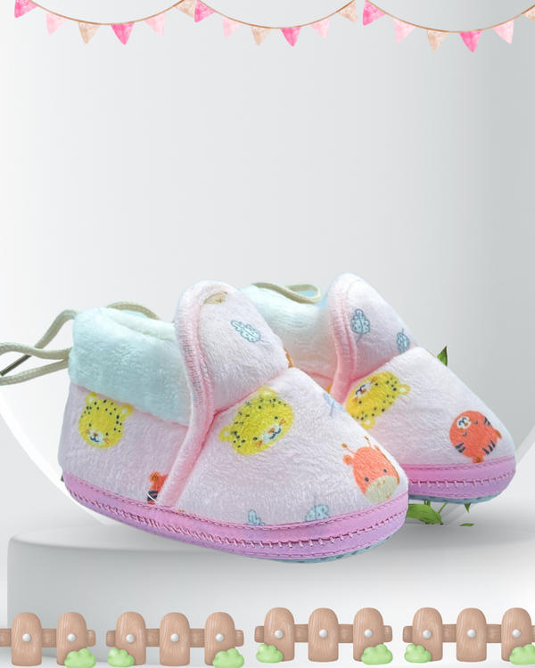 Jungle Lullaby Pink Baby Shoes / Booties