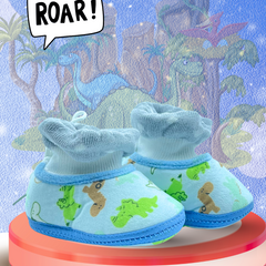 Blue Dino Baby Shoes / Booties