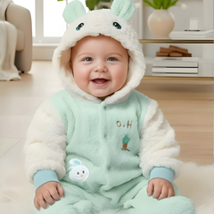 Mint Green Bunny Bloom Summer Baby Romper 🌼