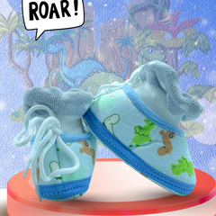 Blue Dino Baby Shoes / Booties
