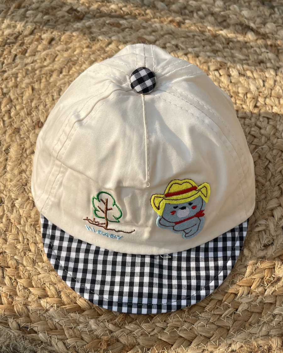 Cubby Bear Summer Checks Newborn Cap  🐻 (0 to 2 Years)