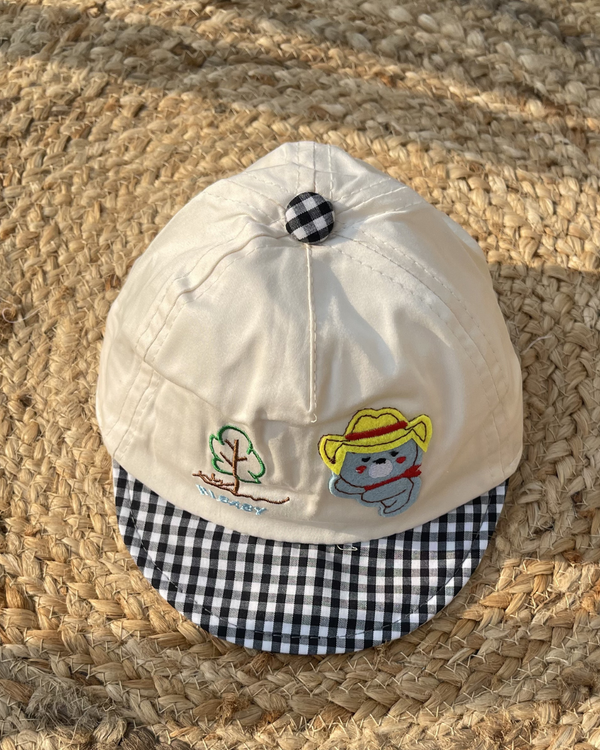 Cubby Bear Summer Checks Newborn Cap  🐻 (0 to 2 Years)