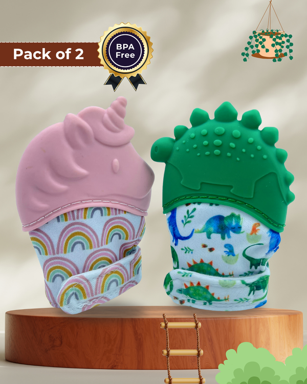 Twirly Tortoise & Dreamy Unicorn Chewy Hand Gloves Teether