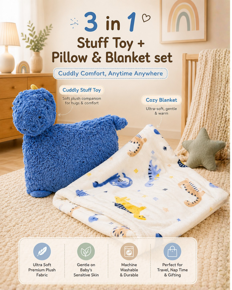 3 in 1 Cloud Cuddle Sheep Pillow Toy With Blanket ☁️🤍