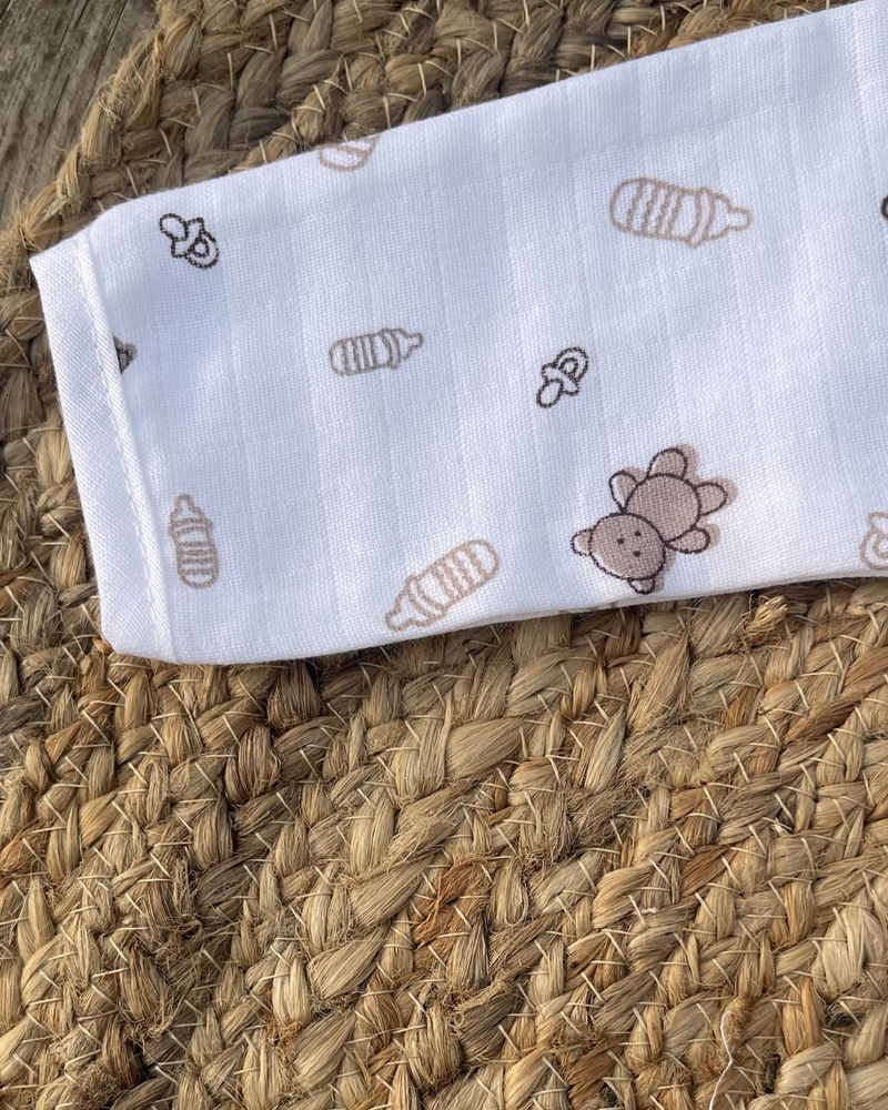 Teddy Brown 100% Soft Baby Muslin Outfit Set