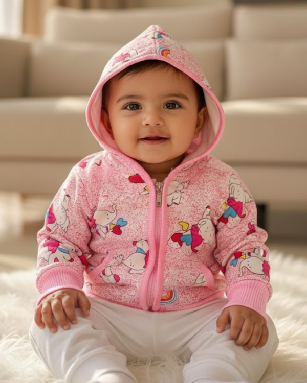 Pink Unicorn Zip Hood Jacket