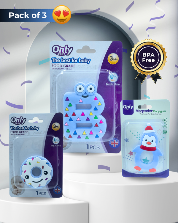 Blue Baby Coolest Teether Crew Trio