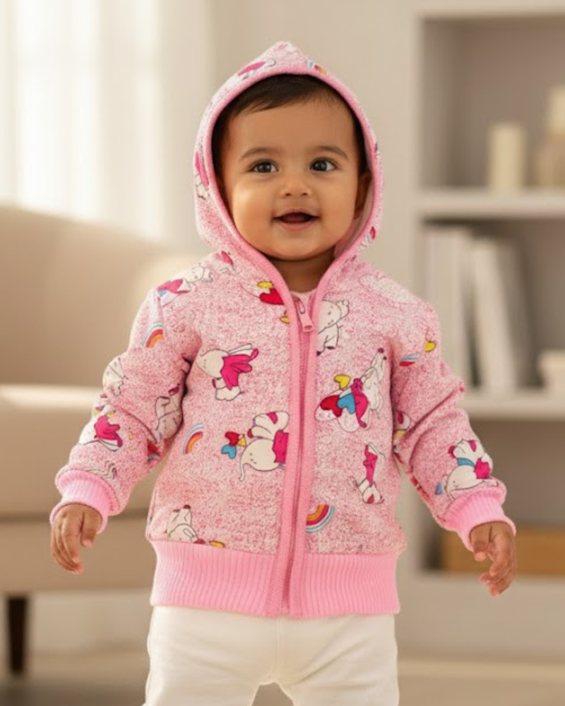 Pink Unicorn Zip Hood Jacket