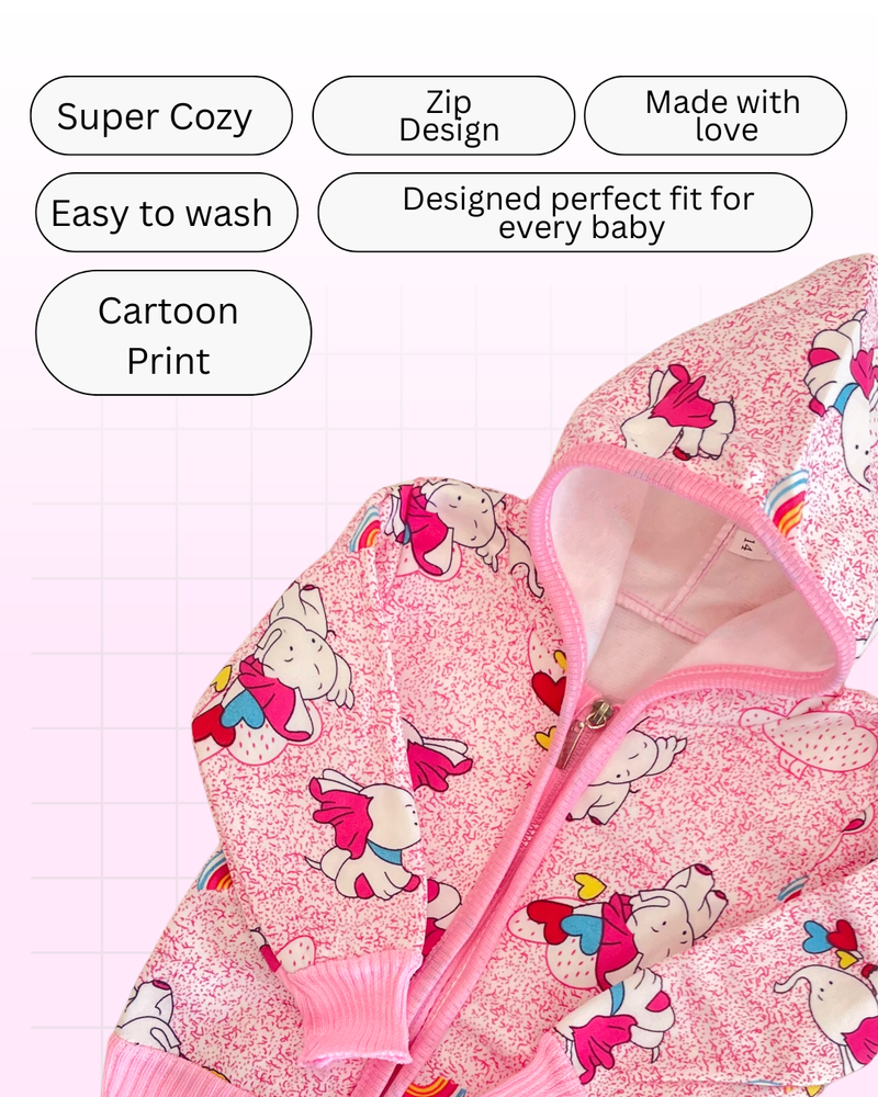 Pink Unicorn Zip Hood Jacket