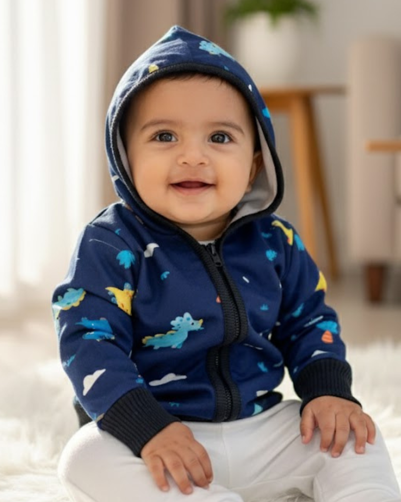 DinoRoar Adventure Hoodie (Navy Dino)