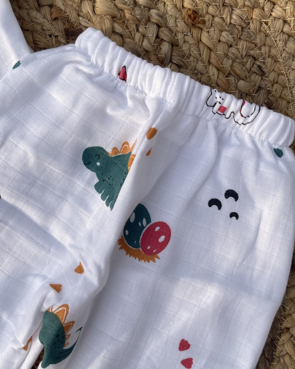 Dino Baby Nest 100% Soft Baby Muslin Outfit Set