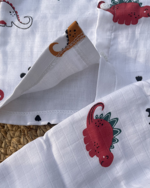 Dino Baby Nest 100% Soft Baby Muslin Outfit Set