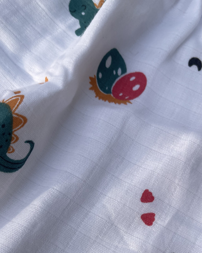 Dino Baby Nest 100% Soft Baby Muslin Outfit Set