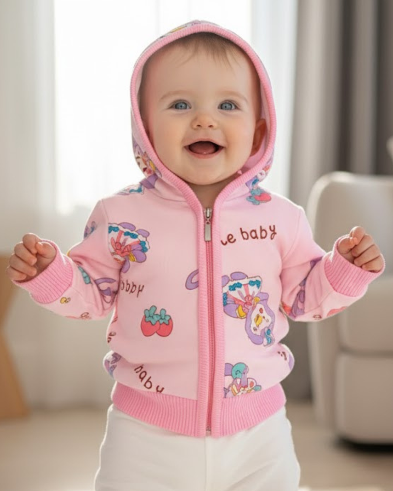 Sweet Treats Pink Zip Hoodie (Light Pink Candy)