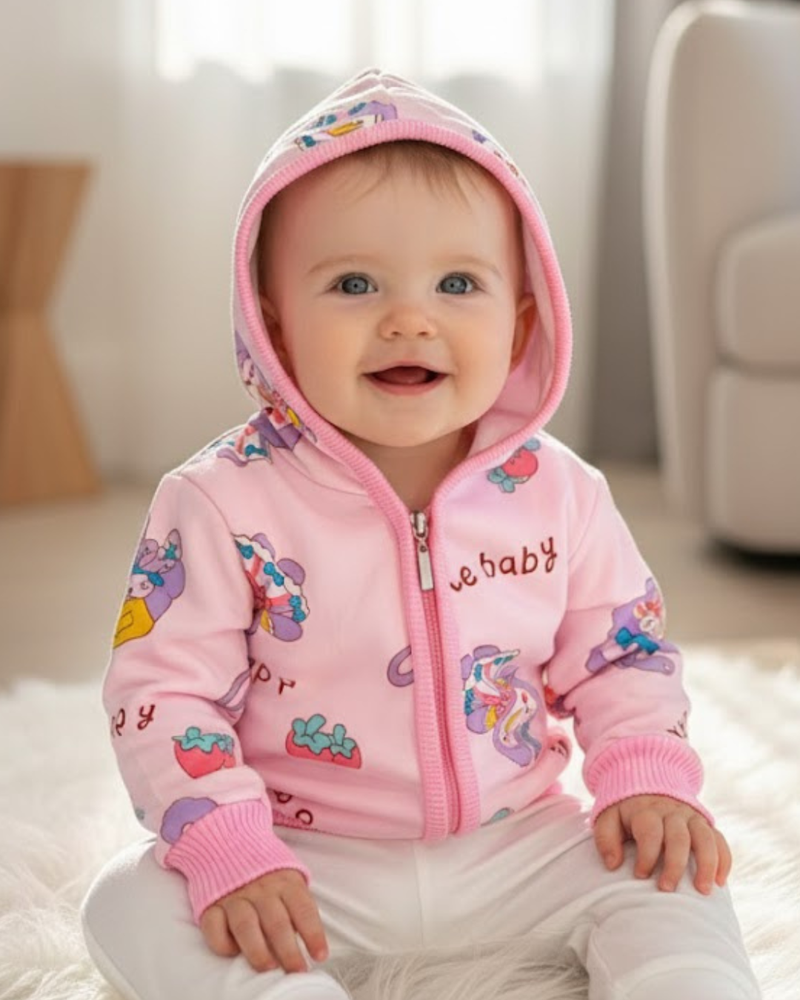 Sweet Treats Pink Zip Hoodie (Light Pink Candy)