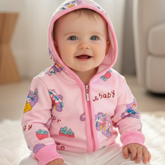 Sweet Treats Pink Zip Hoodie (Light Pink Candy)