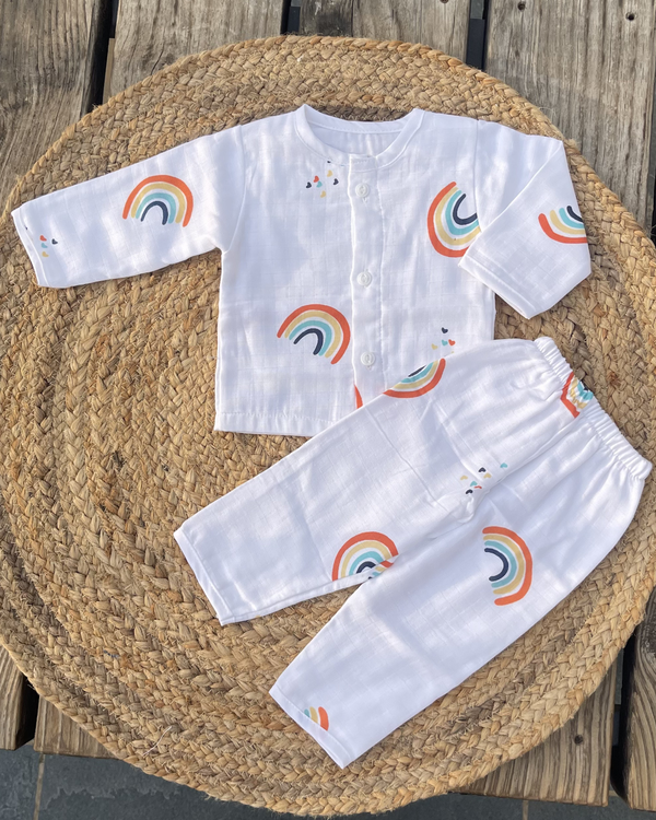 Rainbow Baby 100% Soft Baby Muslin Outfit Set