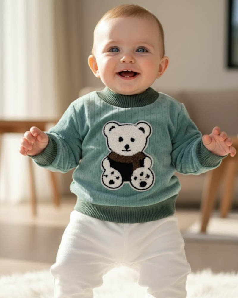 CuddleBear Cozy Fleece Teal Green Sweater