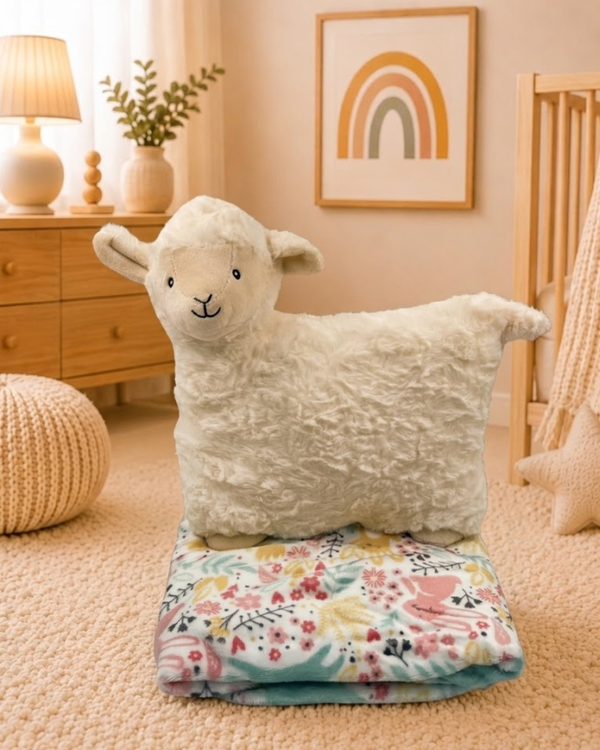 3 in 1 Pillow Vanilla Ship Toy With Blanket ☁️🤍
