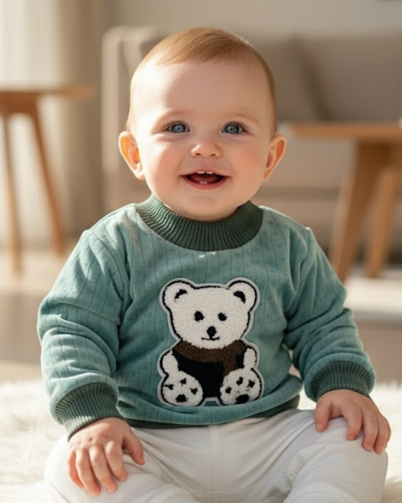 CuddleBear Cozy Fleece Teal Green Sweater