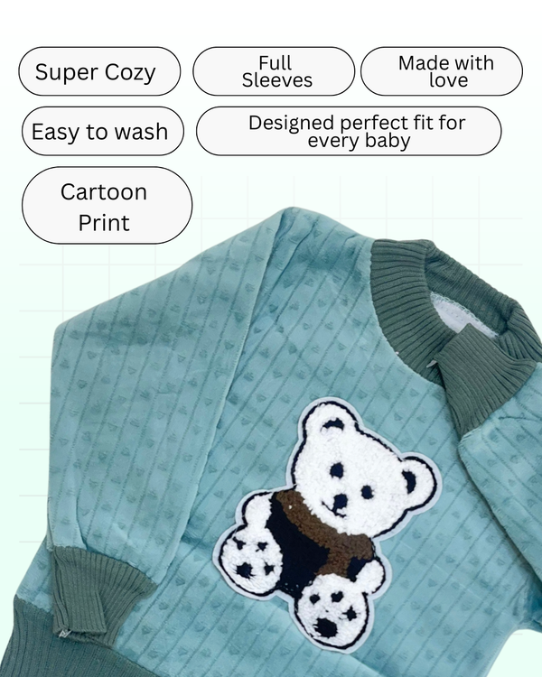 CuddleBear Cozy Fleece Teal Green Sweater