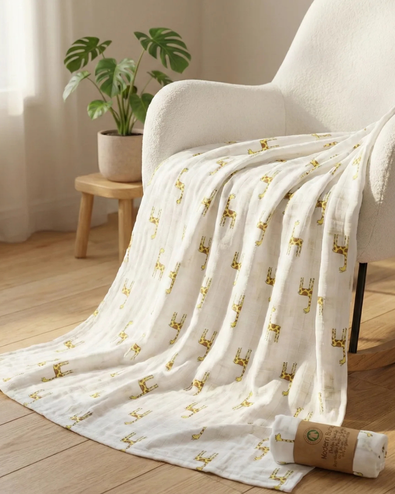 🌿 8 in 1 Ultra Soft Bamboo Muslin Swaddle Combo – Pack of 3