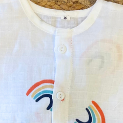 Pack of 3: Mulslin Jabla Button Baby Tshirt