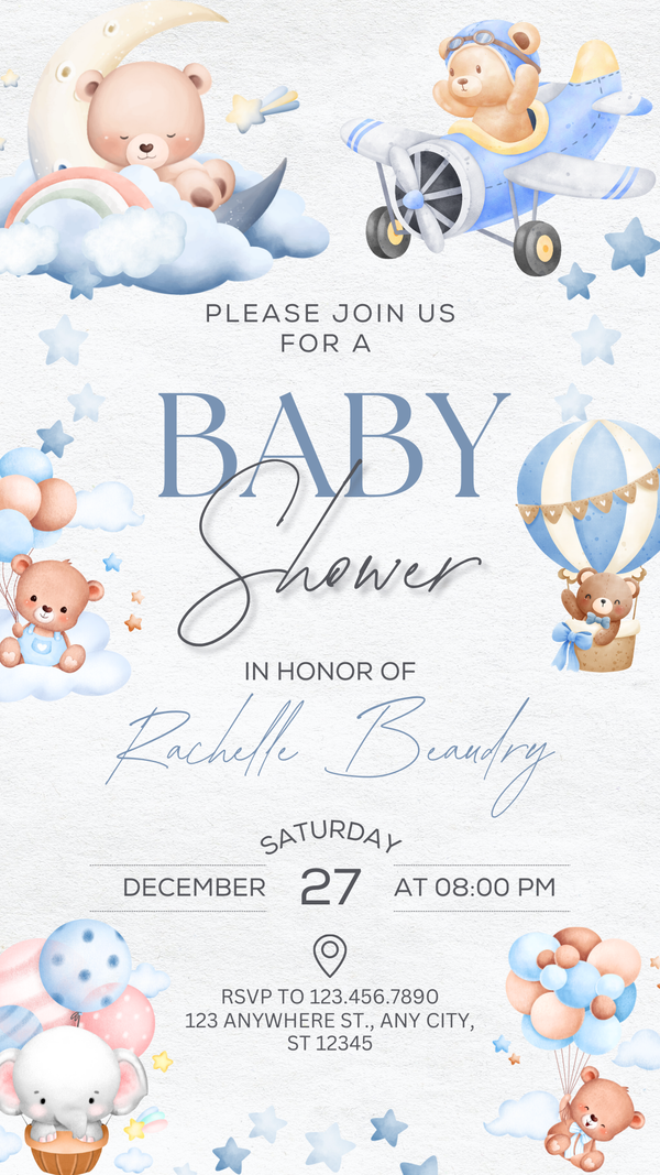 Baby Bunny Custom Baby Shower Invitations