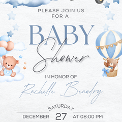 Baby Bunny Custom Baby Shower Invitations
