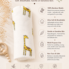 🌿 8 in 1 Ultra Soft Bamboo Muslin Swaddle Combo – Pack of 3