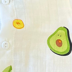 Pack of 3: Avocado Mulslin Jabla Button Baby Tshirt
