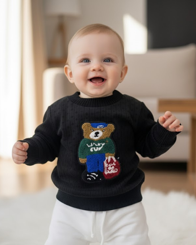 Black Bear Graphic Sweater