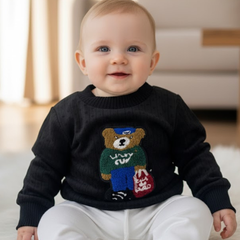 Black Bear Graphic Sweater