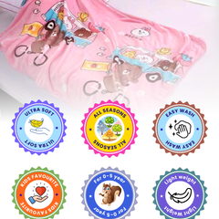 Adventure Buddies Soft Pink Teddy Bear Premium Blanket