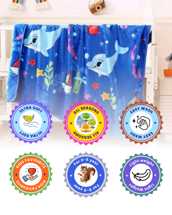 Baby Dolphin Underwater Adventure Soft Premium Blanket