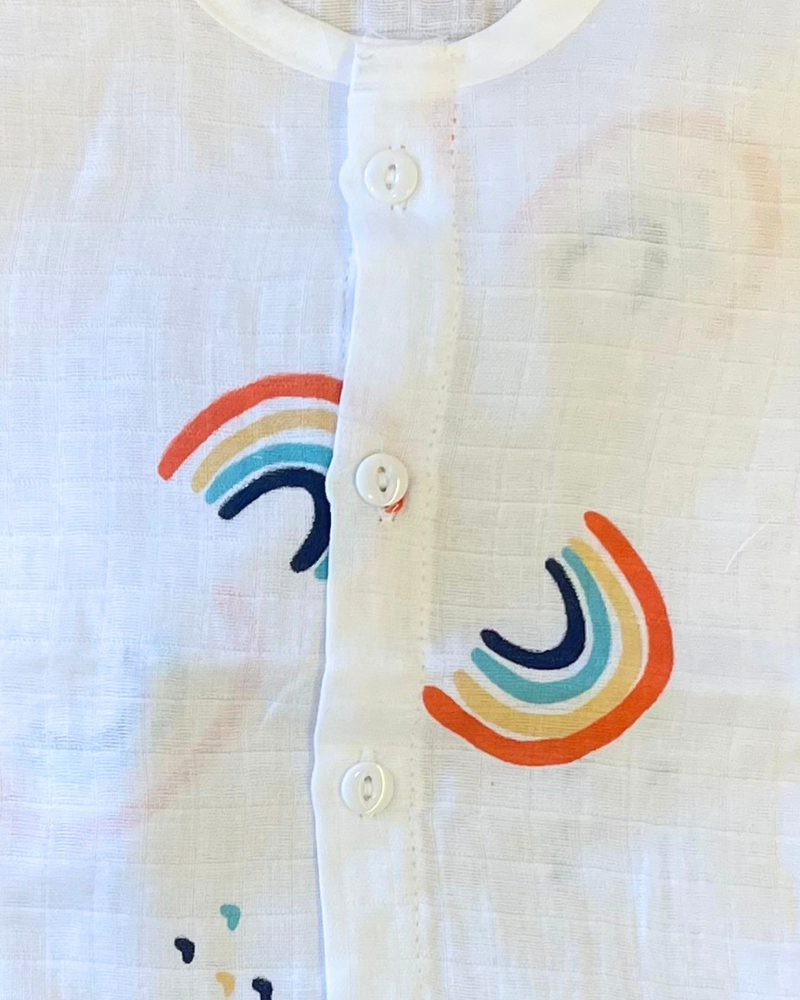 Pack of 3: Mulslin Jabla Button Baby Tshirt