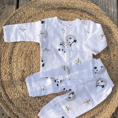 Panda Hug 100% Soft Baby Muslin Outfit Set