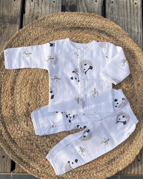 Panda Hug 100% Soft Baby Muslin Outfit Set