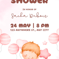 Pinkish Cute Premium Custom Baby Shower Invitations