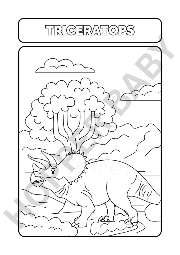 Jurassic Joy – Dino Colouring Page