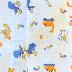 Pack of 3: Dino Mulslin Jabla Button Baby Tshirt